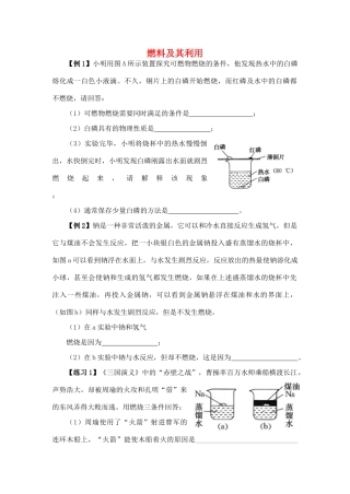 九年级化学上册 第7单元(燃料及其利用)复习课(新版)新人教版试卷