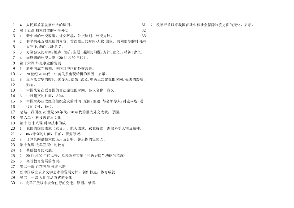 八年级历史下复习提纲_第2页
