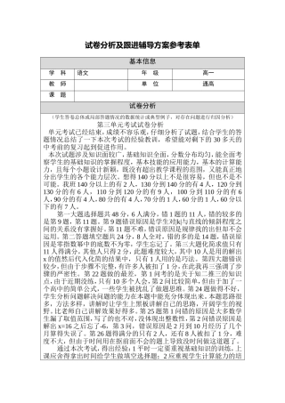 第三单元考试试卷1分析