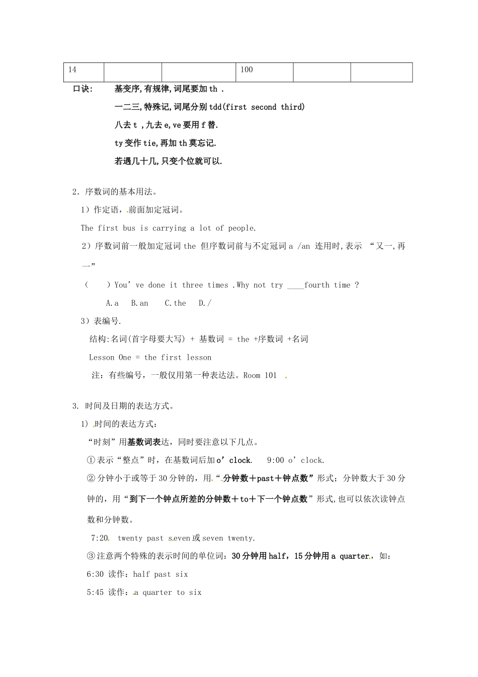 中考英语 数词词汇复习2试卷_第2页