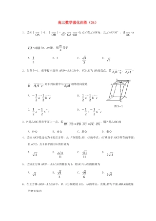 山东省高三数学强化训练(34) 新人教B版试卷