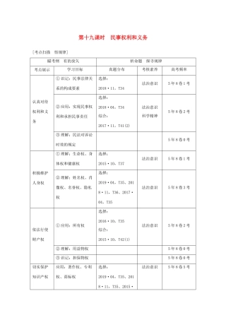 （浙江专用）高考政治二轮复习 第十九课时 民事权利和义务讲义增分练（含解析）-人教版高三全册政治试题