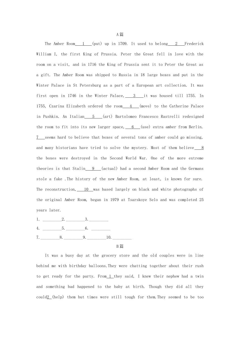 （通用版）高一英语 专题15 形容词、副词、限定词、代词在短文填空中应用暑假作业（含解析）-人教版高一全册英语试题_第3页