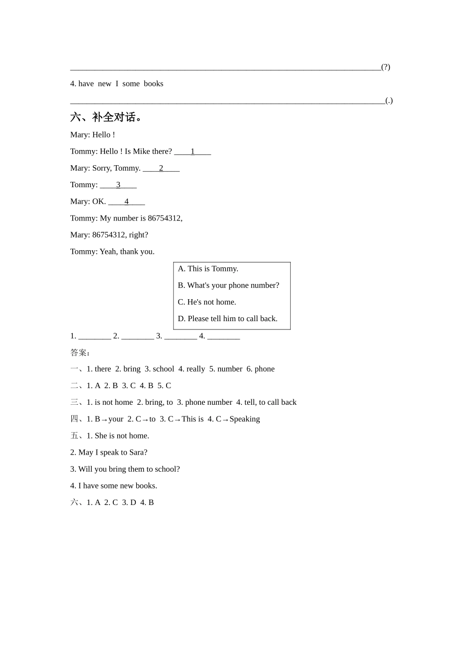 UNIT-TWO-MAY-I-SPEAK-TO-MIKE-Lesson-6-同步练习-2_第3页