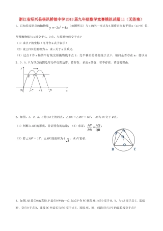 九年级数学竞赛模拟试卷11试卷