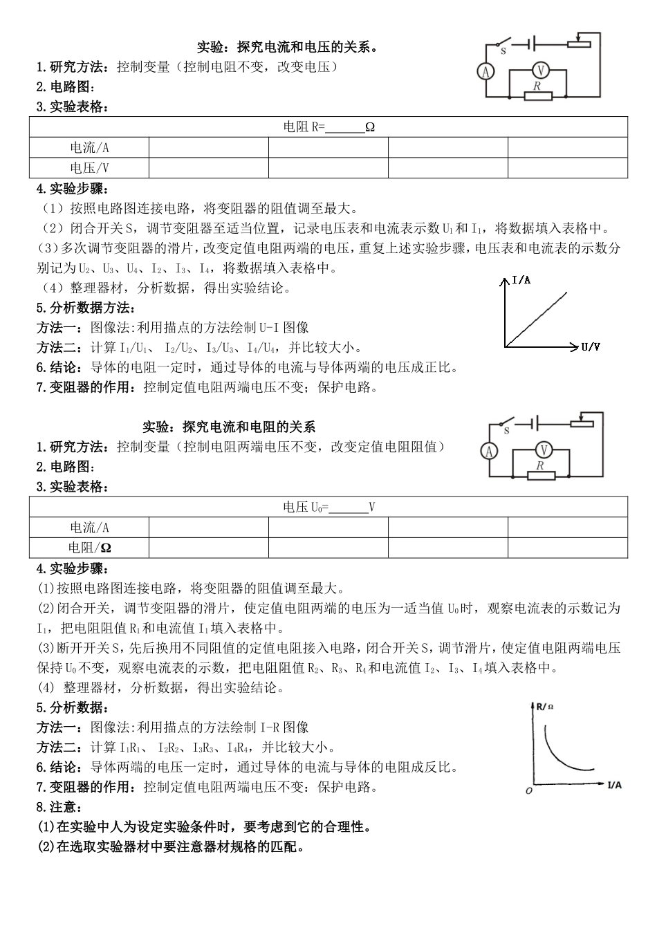 探究I与UR的关系;电阻大小与那些因素有关;检验电能表是否准确_第1页