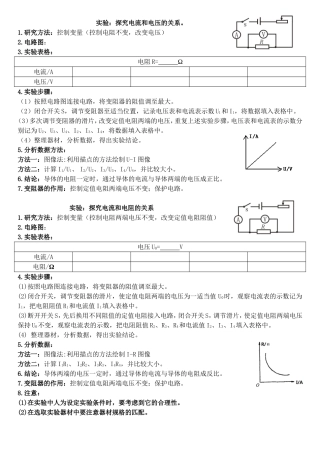 探究I与UR的关系;电阻大小与那些因素有关;检验电能表是否准确