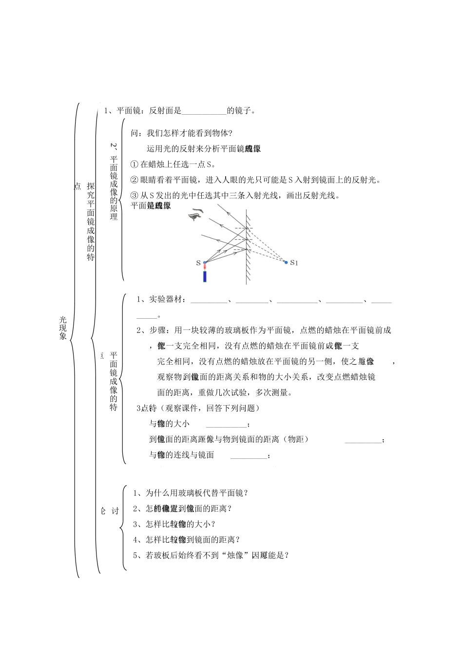 北京市中考物理总复习 专题9 光现象知识点1(无答案) 试题_第2页