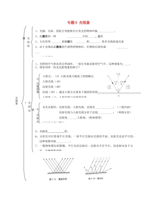 北京市中考物理总复习 专题9 光现象知识点1(无答案) 试题