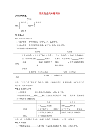 九年级化学上册 物质的分类专题训练 人教新课标版试卷