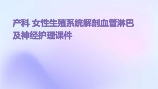 产科 女性生殖系统解剖血管淋巴及神经护理课件