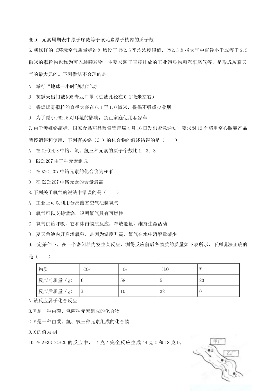 九年级化学3月阶段测试试卷 新人教版试卷_第2页