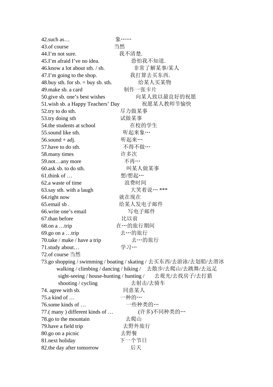 初中英语词组集知识点分析深圳牛津版 试题_第2页