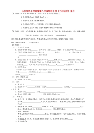 九年级物理上册(力和运动)复习试卷