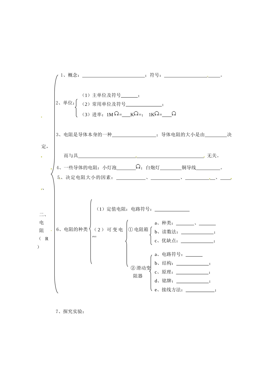 中考物理总复习 知识网络 第六章 电压 电阻试卷_第2页