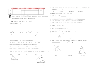 安徽省淮南市 八年级数学上学期期末考试模拟试卷试卷