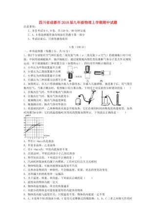 四川省成都市届九年级物理上学期期中试卷 新人教版试卷