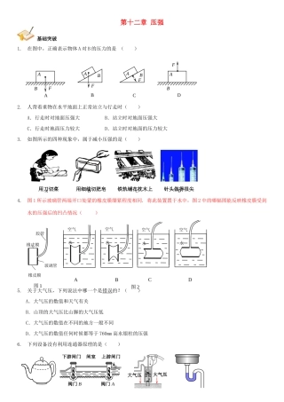 中考物理总复习 第十二章 压强基础突破试卷