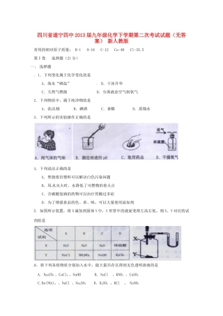 九年级化学下学期第二次考试试卷 新人教版试卷