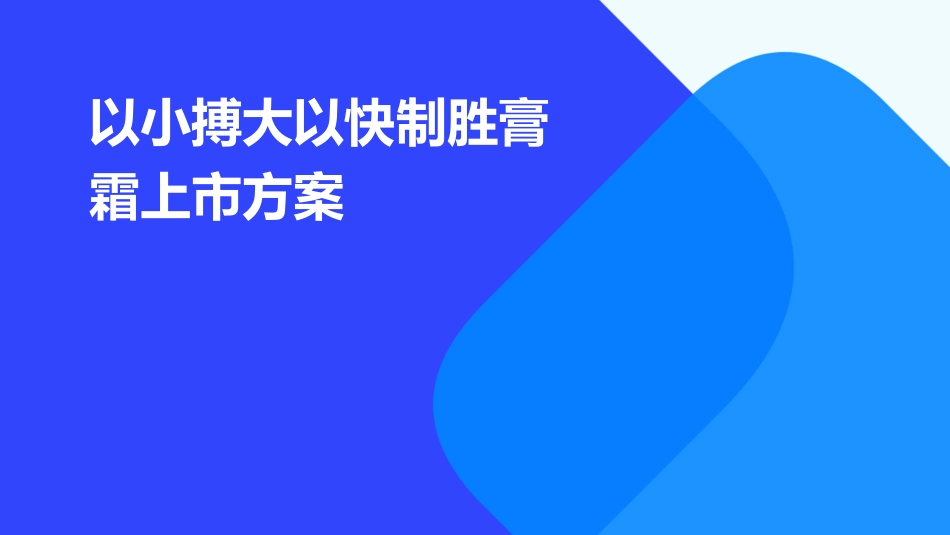 以小搏大以快制胜膏霜上市方案课件_第1页