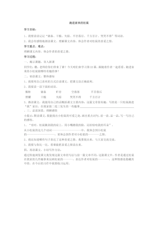 跑进家来的松鼠导学案