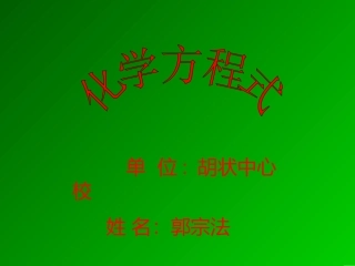 化学方程式---郭宗法