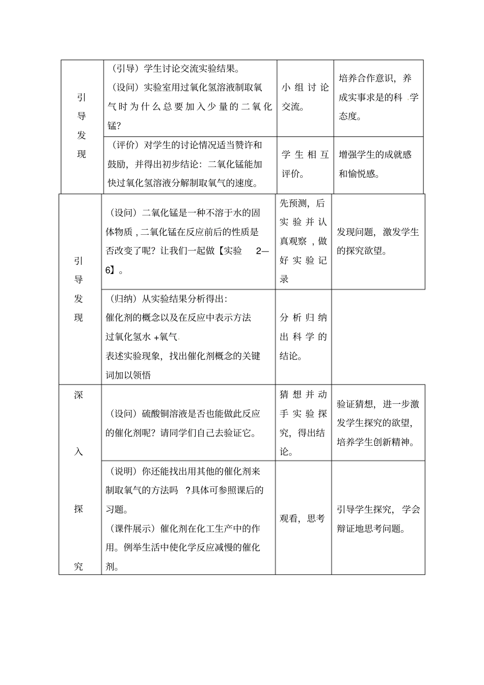 九年级化学3氧气的制取教学设计_第3页