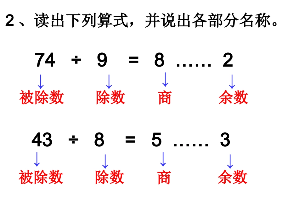 小学数学人教2011课标版二年级有余数的除法复习课_第3页