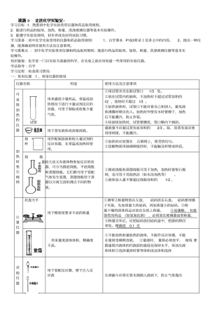 九年级化学上册3走进化学试验室导学案