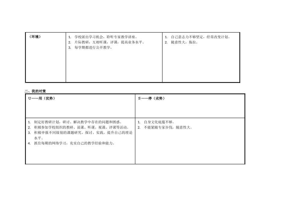 个人自我诊断SWO分析_第2页
