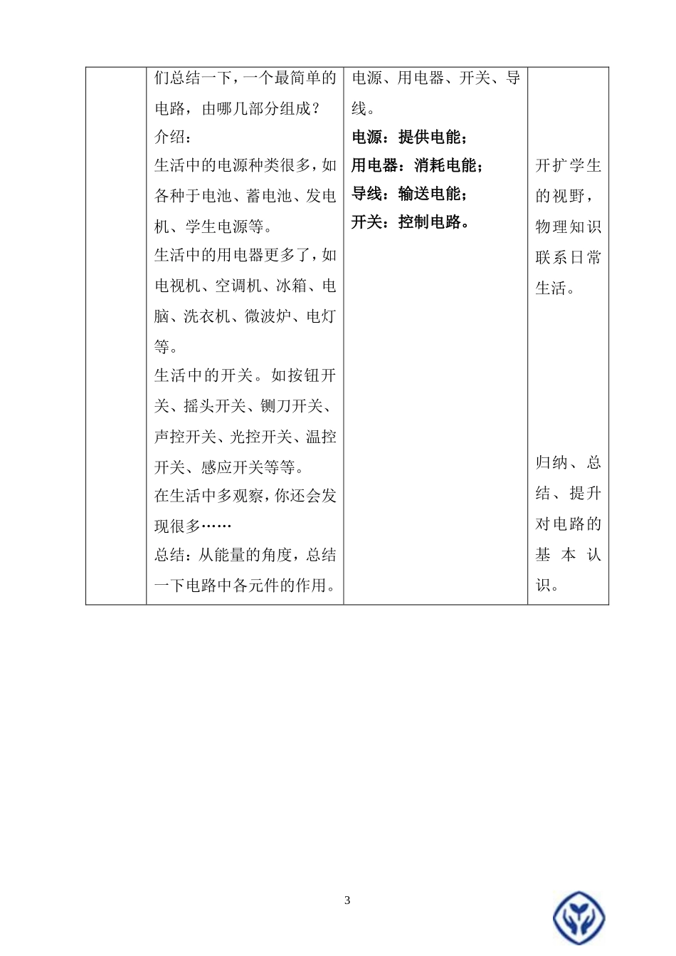 《电流和电路》教学设计_第3页