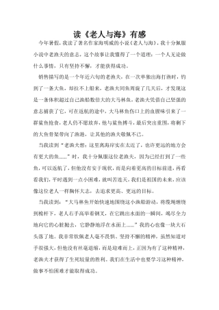 夏文轩老人与海读后感