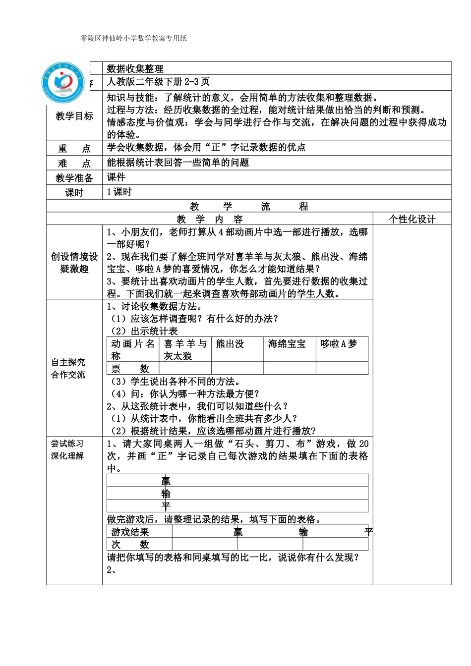 小学数学人教2011课标版二年级小学数学人教2011课标版二年级数据收集整理_第1页