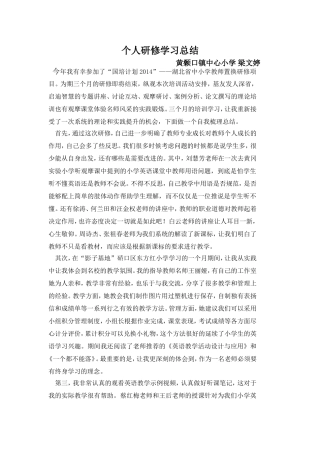 梁文婷国培个人小结