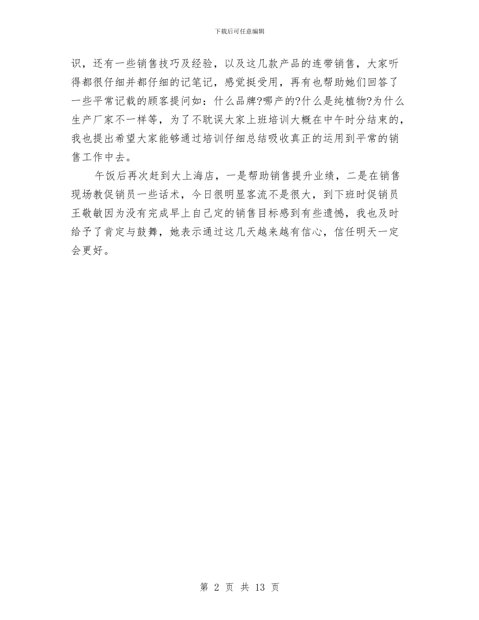 促销员销售工作总结范文与促销活动工作总结汇编_第2页