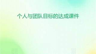 个人与团队目标的达成课件1