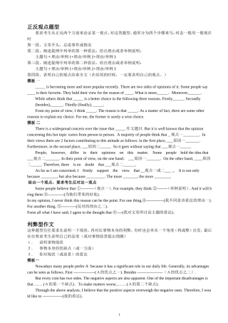 2012常考英语写作模板