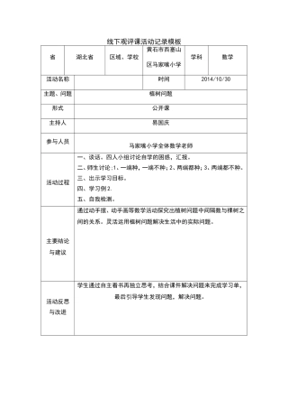 线下观评课活动记录模版