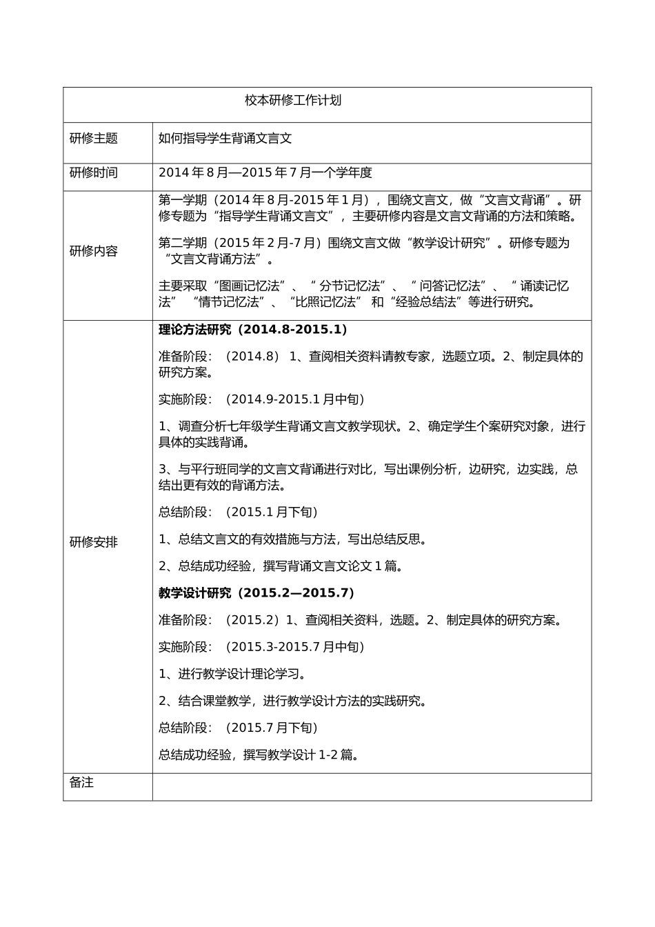 校本研修工作计划(李金桃)_第1页