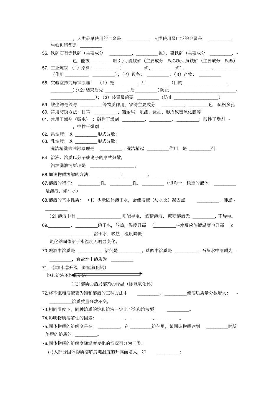 九年级化学必背知识默写格式_第3页