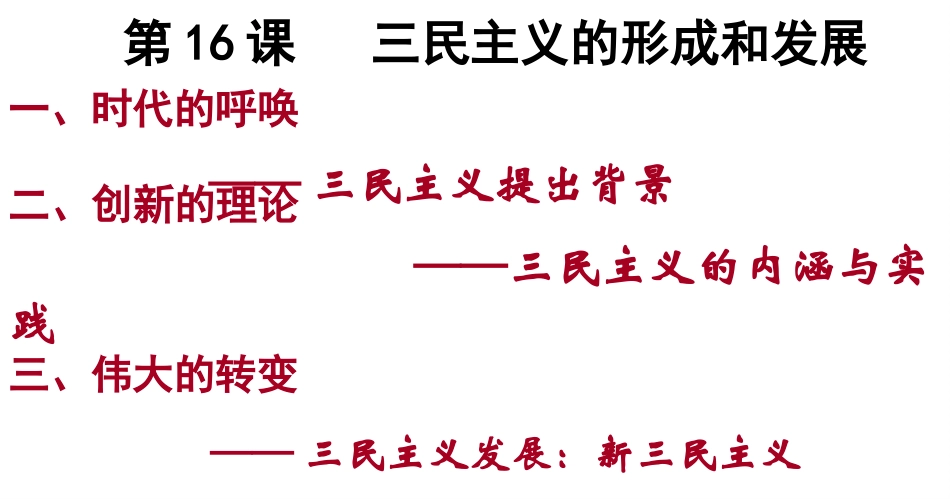 必修3-第16课三民主义的形成和发展_第3页
