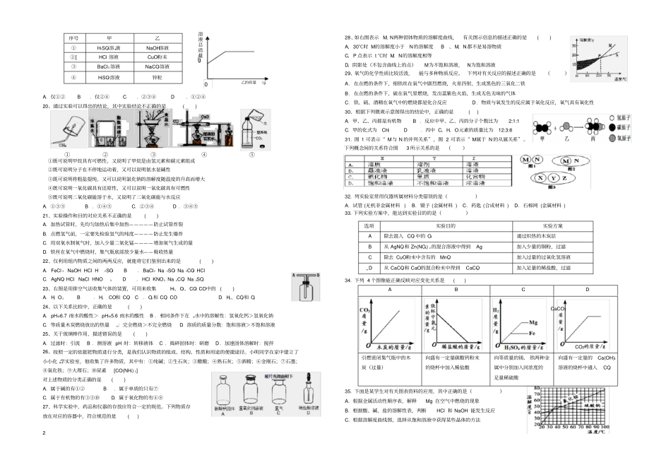 九年级化学选择题100道_第2页