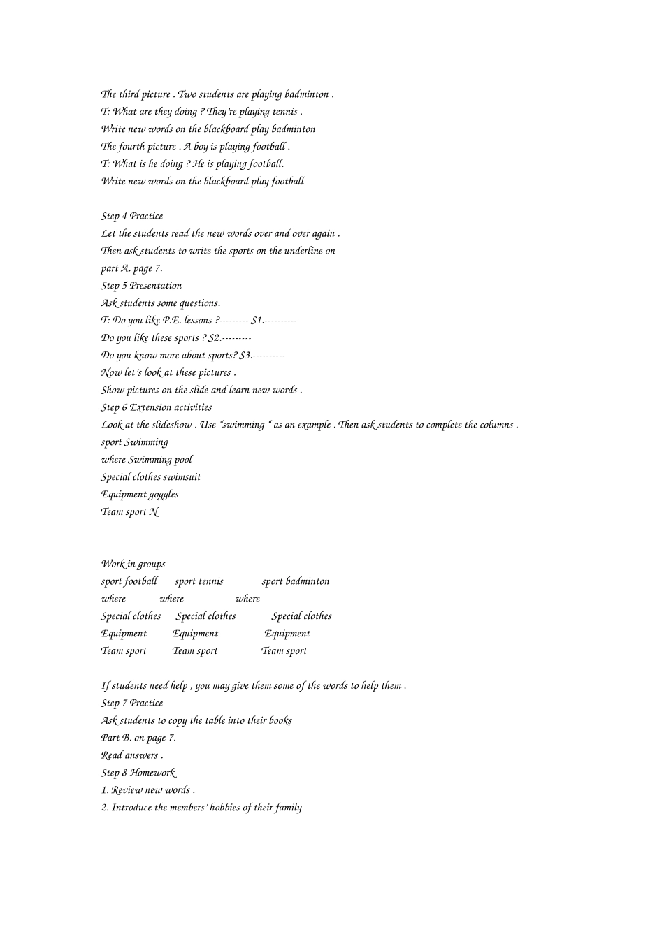 牛津初中英语7A第一单元第四课时教案_第2页