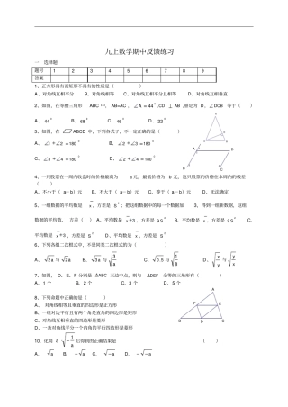 九年级周末练习