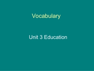 10th-Mandy-Vocabulary-Unit-3-Education