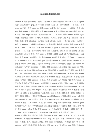 1高考英语最常用的单词abandonv