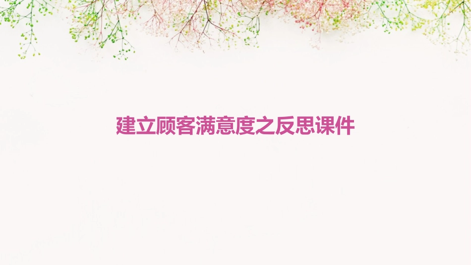 建立顾客满意度之反思课件_第1页