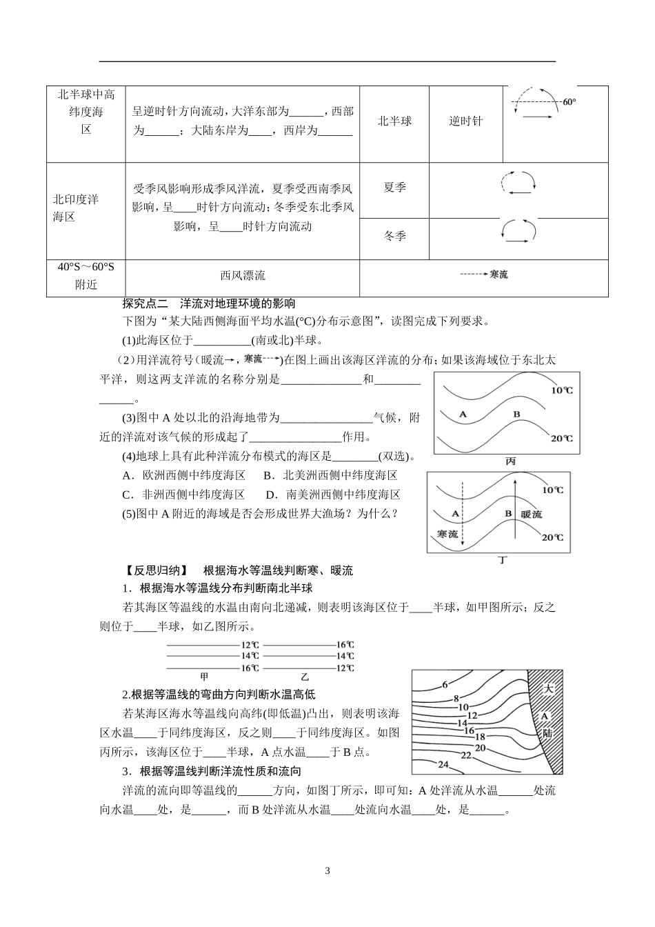 2013届高考地理一轮复习学案：11-大规模的海水运动_第3页