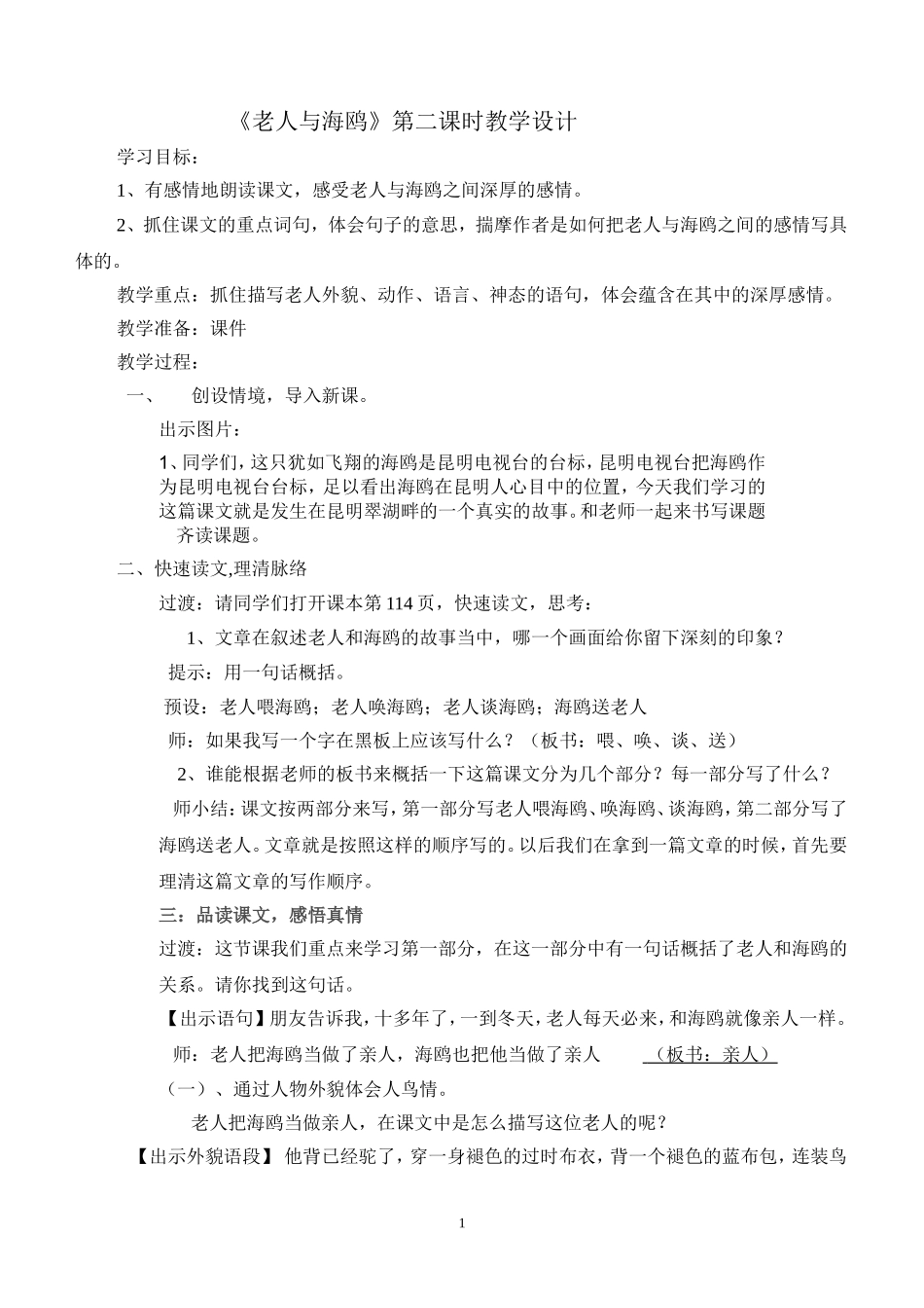 《老人与海鸥》_第1页