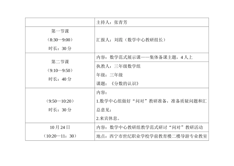 2017年青海省小学藏数学乡村教师访名校培训班活动安排表_第2页